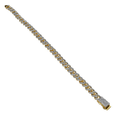 14K Yellow Gold Diamond Cuban Bracelet 4.62 Ctw